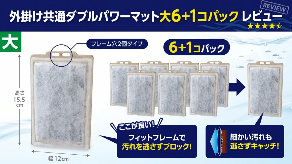外掛け共通ダブルパワーマット大6+1コパックレビュー！メリットとデメリットを解説