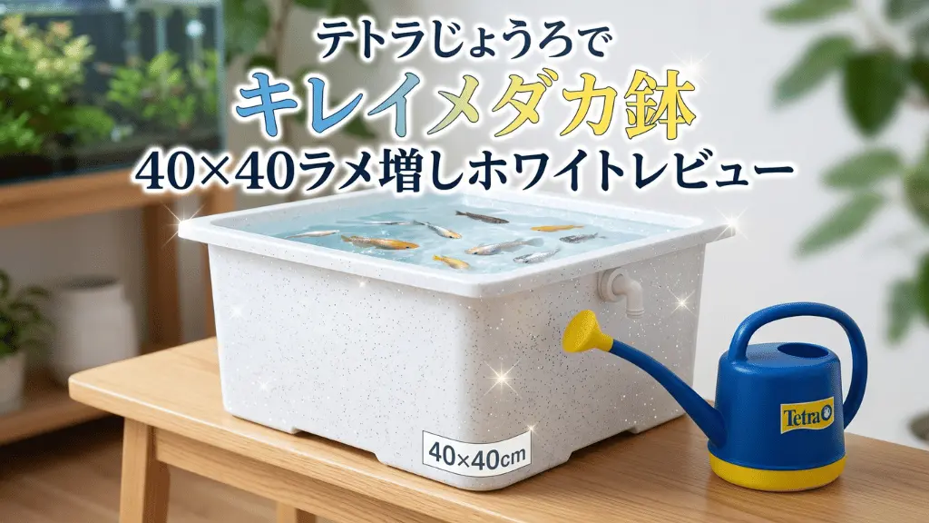 テトラじょうろでキレイメダカ鉢40×40ラメ増しホワイトレビュー！メリットとデメリットを解説