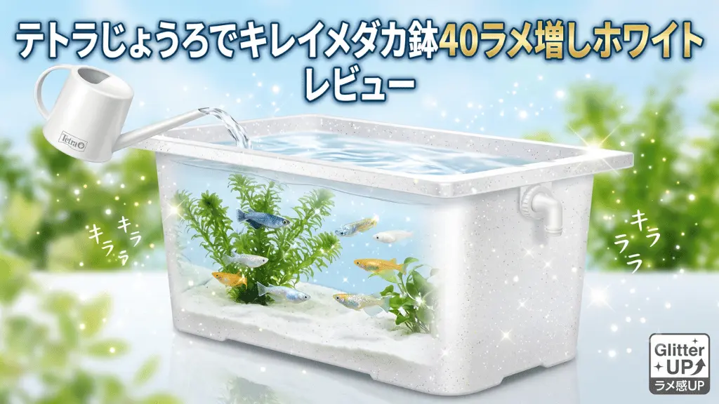 テトラじょうろでキレイメダカ鉢40ラメ増しホワイトレビュー！メリットとデメリットを解説