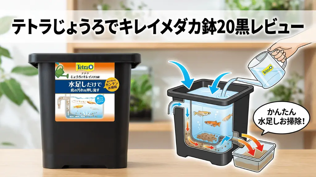 テトラじょうろでキレイメダカ鉢20黒レビュー！メリットとデメリットを解説