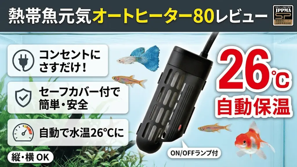 熱帯魚元気オートヒーター80レビュー！メリットとデメリットを解説